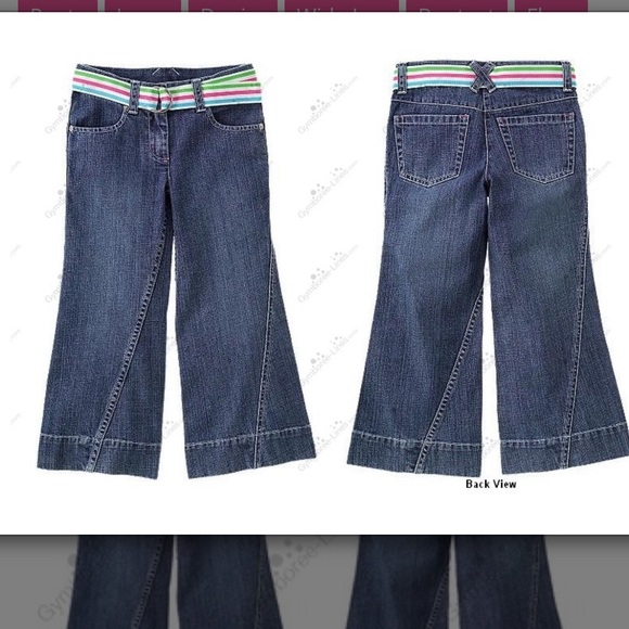NWT Gymboree Tennis Match wide leg denim pant stripe belt Size 10 plus 2008 Line - Picture 4 of 13